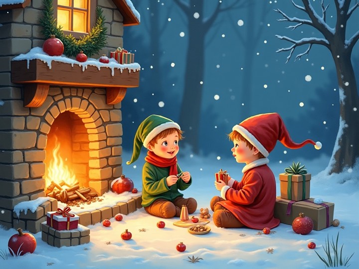 Ilustração da história A Oficina do Natal